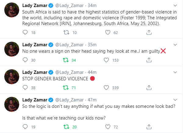 Eish, Why did Lady Zamar delete these bangers ? https://t.co/VbhKJOokld