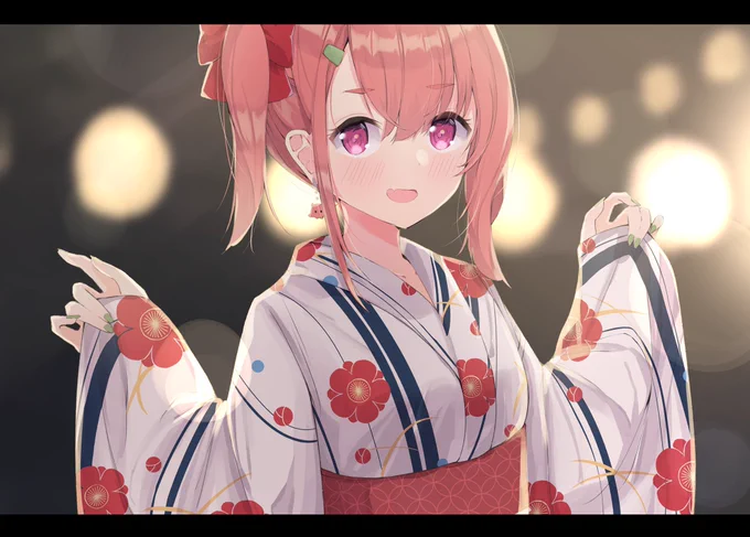 「可愛いやろ?この浴衣」 #笹の絵 