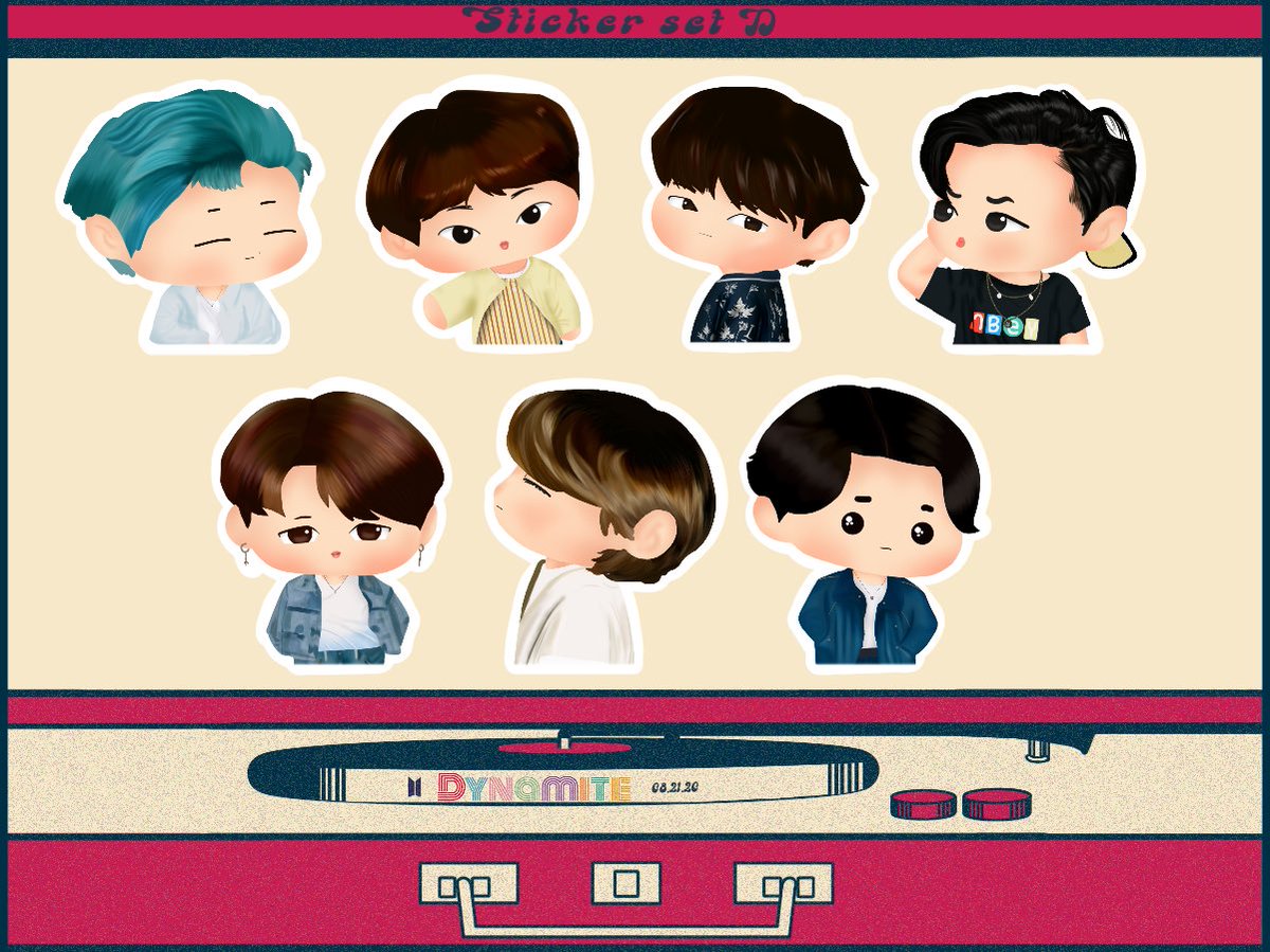 okay last na to na sticker set hahah just really wanna give you guys options uwu  #BTS    #BTSARMY    #BTS_Dynamite    @BTS_twt