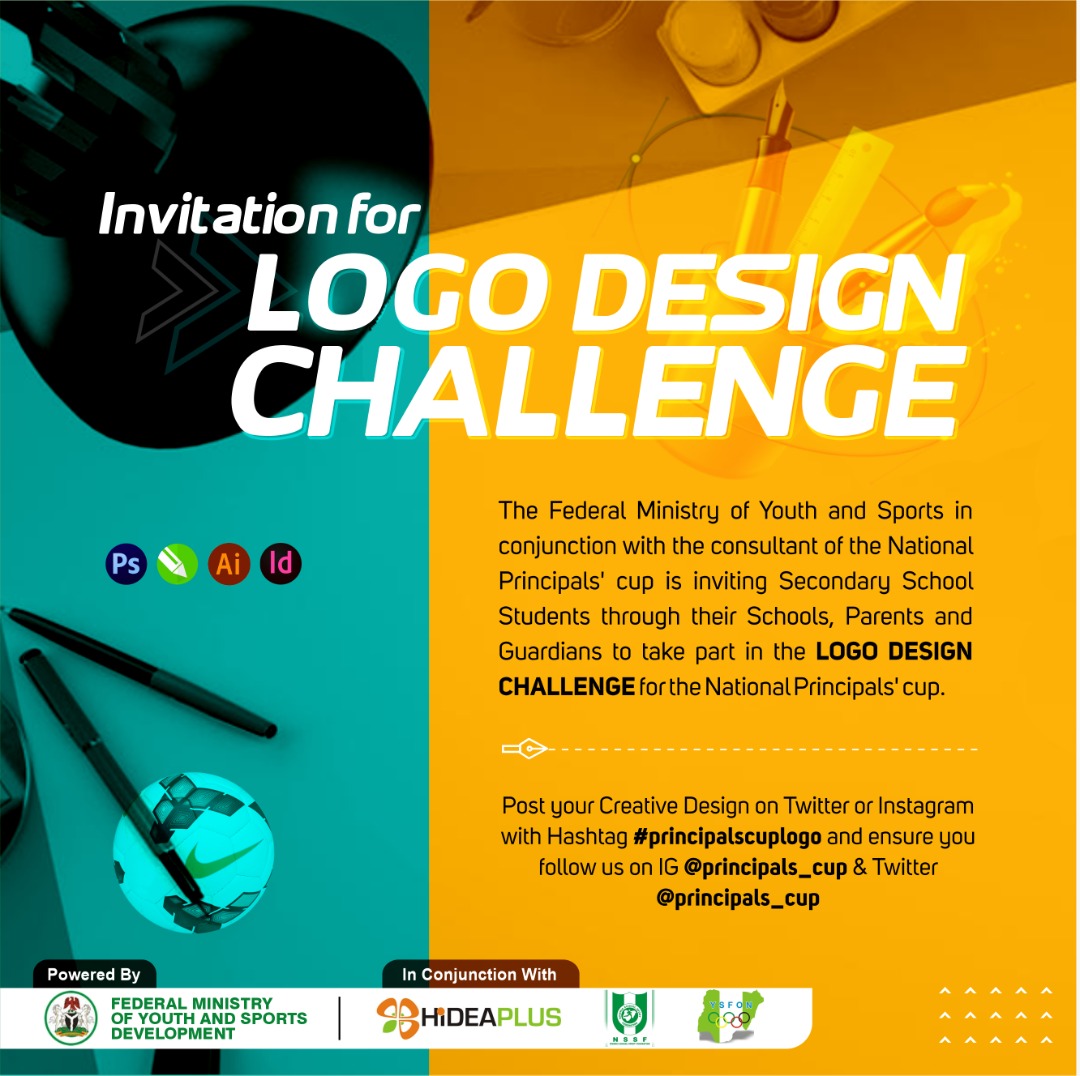 Rebranded Principals Cup (@principals_cup) on Twitter photo Let's Get it started!!!
LOGO DESIGN CHALLENGE!
This Challenge is ONLY opened to Students through their Schools, Parents and Guardians.
Post your creative design on twitter or Instagram with #principalscuplogo, ensure you follow our IG <a href="/principals_cup/">Rebranded Principals Cup</a> & Twitter <a href="/principals_cup/">Rebranded Principals Cup</a> Let's Get it started!!!
LOGO DESIGN CHALLENGE!
This Challenge is ONLY opened to Students through their Schools, Parents and Guardians.
Post your creative design on twitter or Instagram with #principalscuplogo, ensure you follow our IG <a href="/principals_cup/">Rebranded Principals Cup</a> & Twitter <a href="/principals_cup/">Rebranded Principals Cup</a>