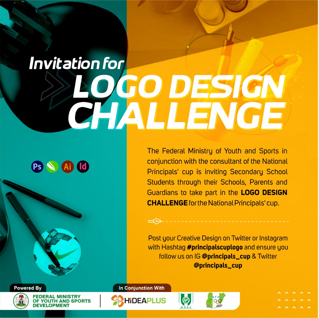 Let's Get it started!!! LOGO DESIGN CHALLENGE! This Challenge is ONLY opened to Students through their Schools, Parents and Guardians. Post your creative design on twitter or Instagram with #principalscuplogo, ensure you follow our IG @principals_cup & Twitter @principals_cup