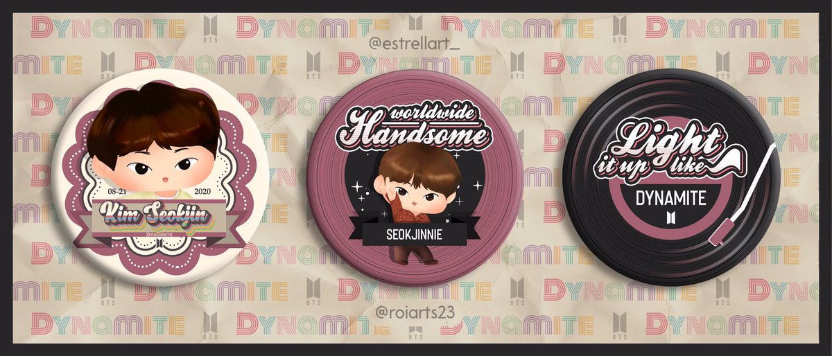 Dynamite matte button pin sets  size of each pin is 1.25 inches  #BTS    #BTSARMY    #BTS_Dynamite    @BTS_twt