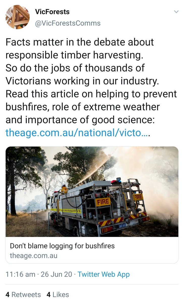 Hey gang! In June, our beast fiends at VicForests tweeted this out.'Facts matter'. Yes, they do.