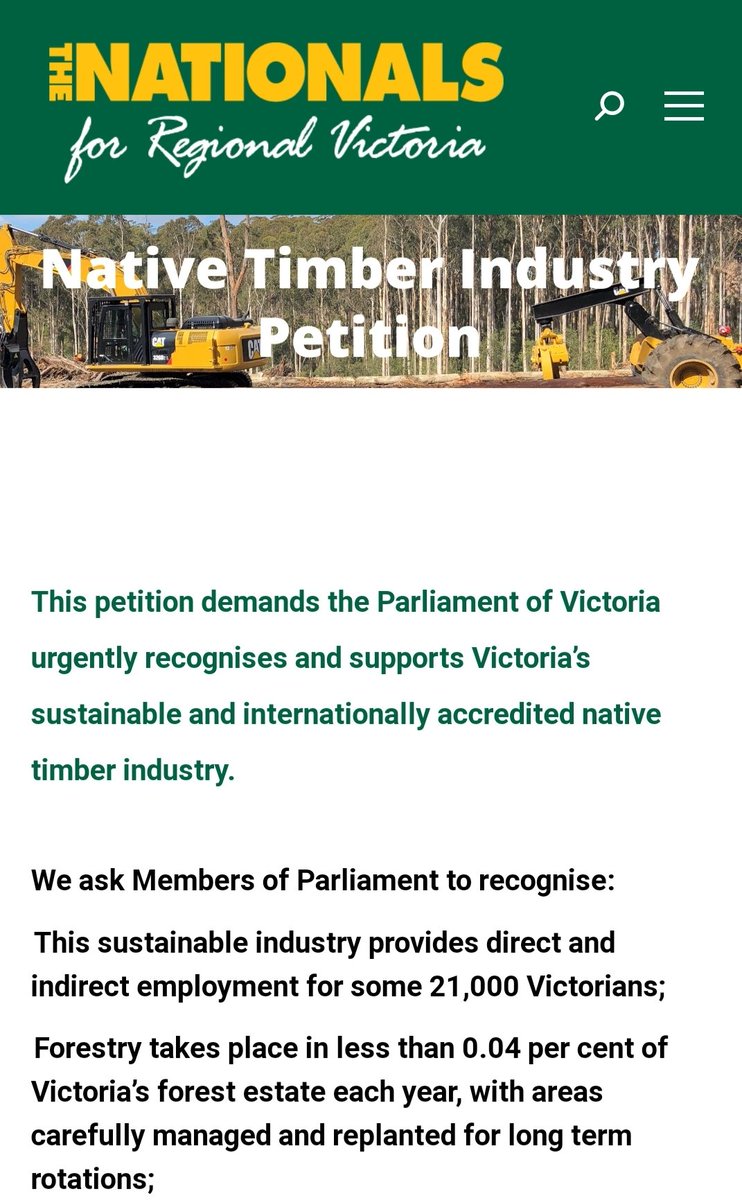 Here it is being used in a recent National Party petition. Note how it refers specifically to the native timber industry.