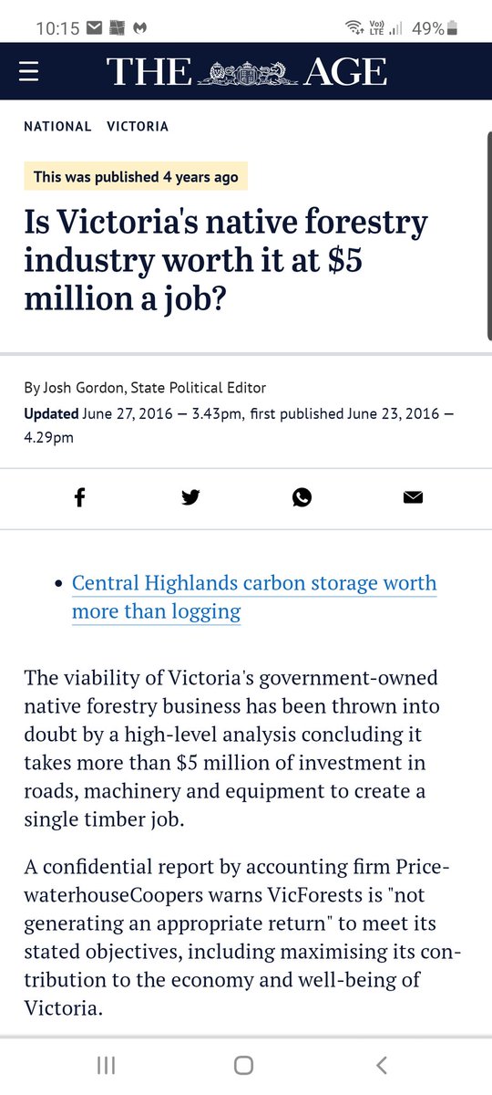 They barely recognise, let alone appreciate, the 5 million taxpayer dollars required to sustain EACH job in this sector - as determined by Price WaterhouseCoopers in a study from 2016.