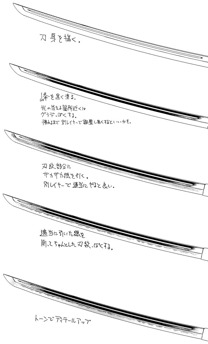 霧月 むげつ 新規ご依頼6月以降 漫画向け 刀の描き方の雑な説明 T Co Hdqtykhgav Twitter