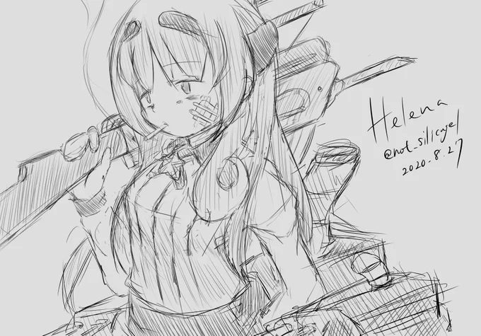 ゲリラで少年兵やってた頃のヘレナ嬢

#艦これ版深夜の真剣お絵描き60分一本勝負
#艦これ版真剣お絵描き60分一本勝負_20200827
#ヘレナ 