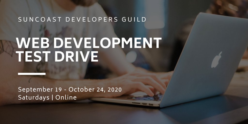 suncoastdevs's tweet photo. Just looking to learn some basics around how to build and make a simple website look the way you want. Join us for our part-time class starting in September!
https://t.co/K4seRt2fjL
#webdevelopment #tampa #stpete #learncode #parttimeclass #webdeveloper #html #css #javascript https://t.co/Xj43x13Hoi