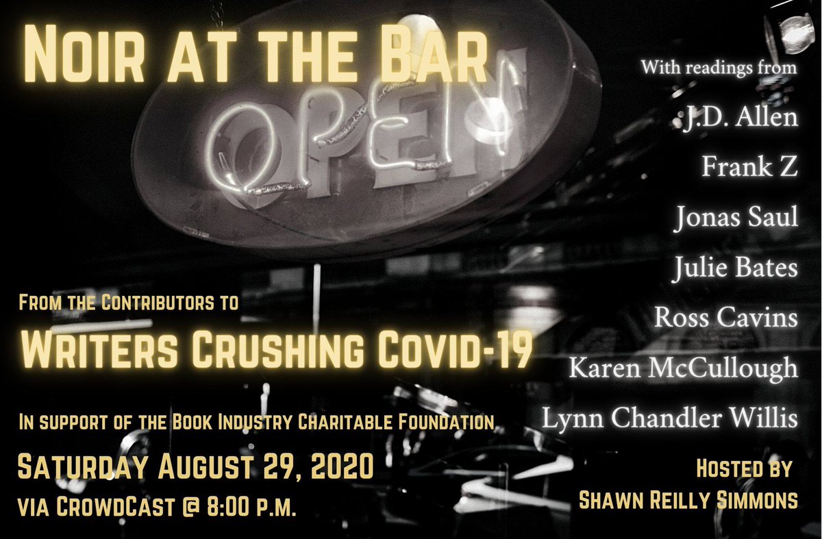 Join me this Saturday night for Noir at the Bar! Read for the Cause. #BICF 

crowdcast.io/e/read-for-the…