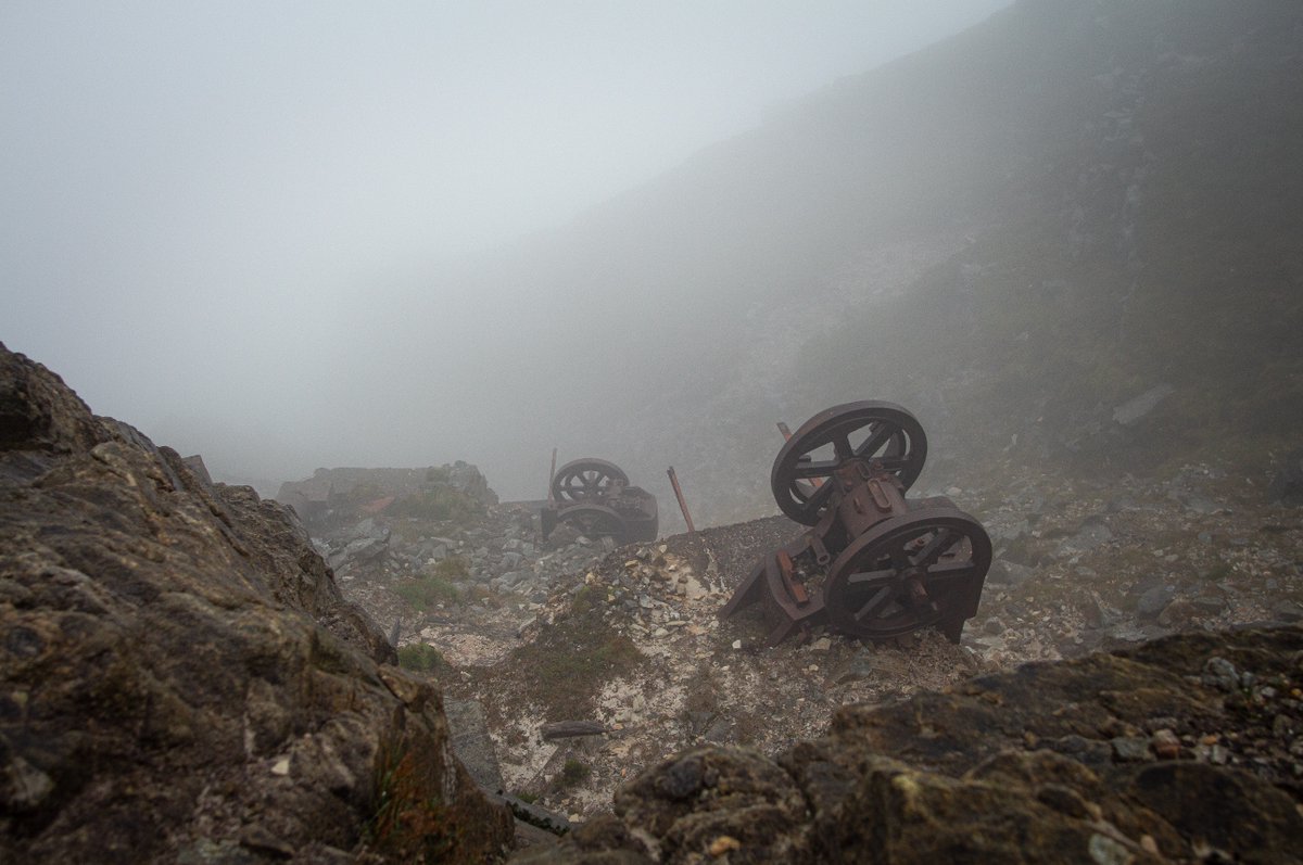 2/7: We started at around 6:30a.m. with Muckish, which stands at 666m (the elevation of the beast). A reasonable slog but perhaps the most visually interesting of the bunch, even when it's misty. Look out for the abandoned mining equipment and the mysterious dolmen on top.