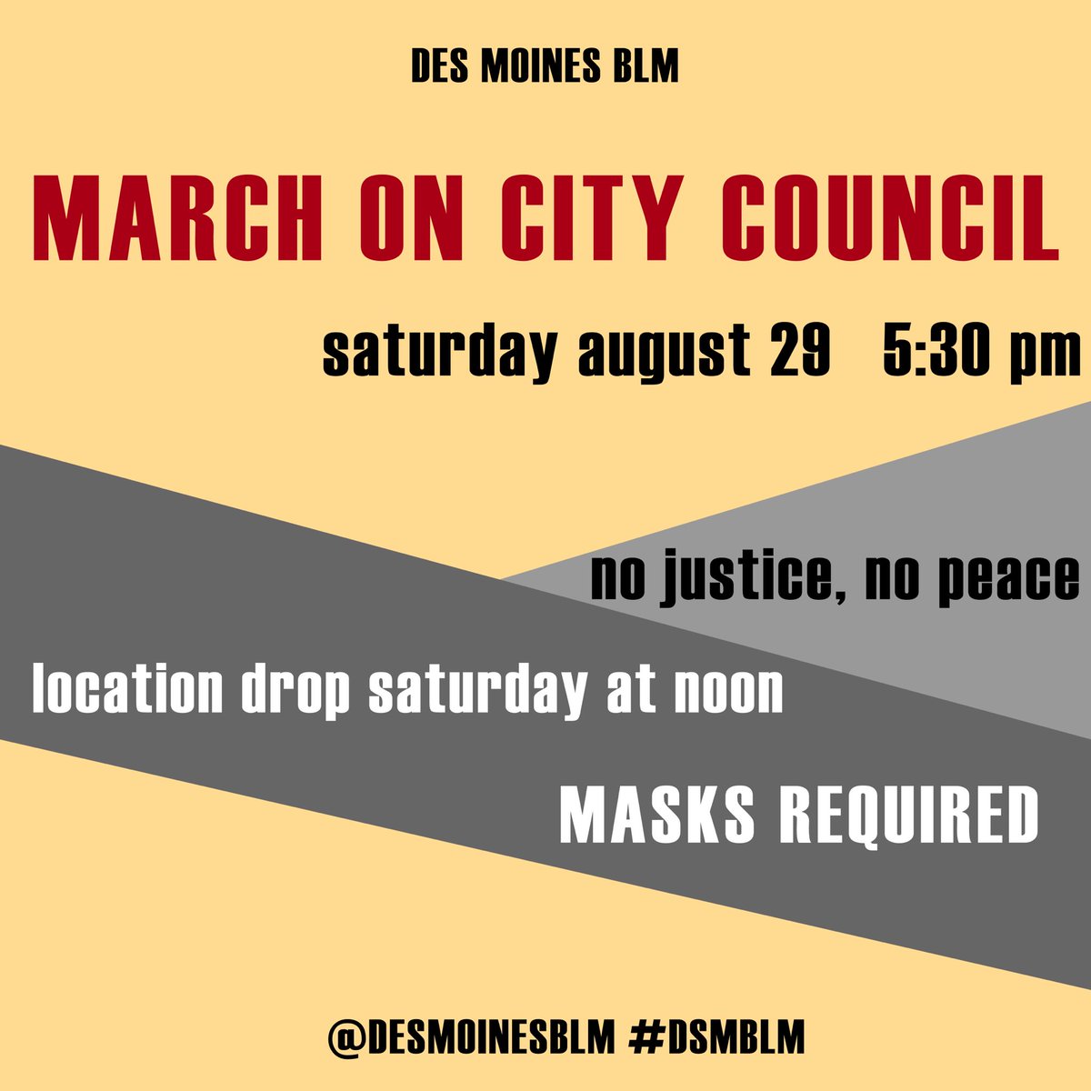 “OUT OF YOUR HOUSE AND INTO THE STREETS!” We’re back at it again so be on the look out for the location drop this Saturday! 🖤
#DSMBLM