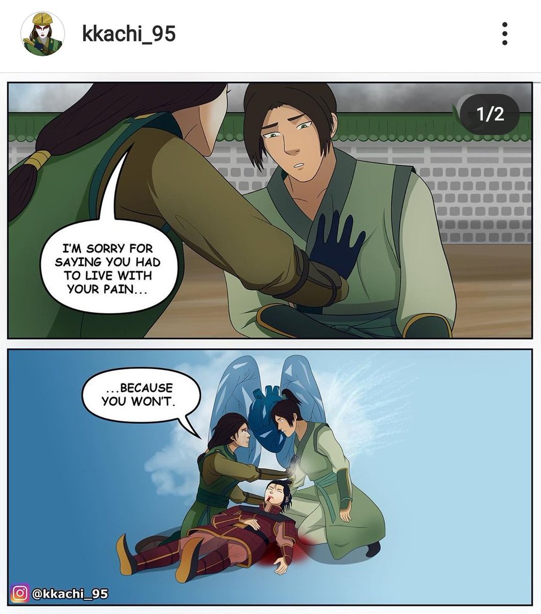 When Kyoshi had to k word his former friend by freezing his heart (art by  @kkachi_95 for this really amazing fanarts from kyoshi novels )