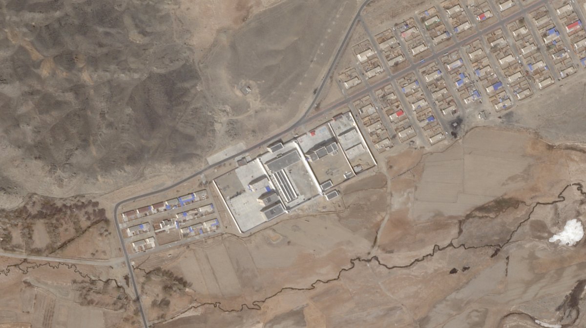 Here’s the site of the new prison in the most up to date, publicly available imagery – 2006. And the new prison, verified using 2020 imagery from Planet. And here’s the detention centre in 2006 and that same site today.