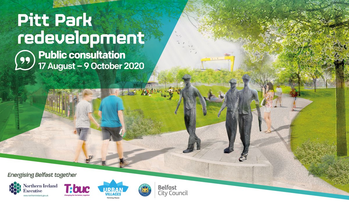 Reminder:  to find out about initial designs for the redevelopment of Pitt Park in east Belfast and #haveyoursay, join us and <a href="/UrbanVillagesNI/">Urban Villages</a> tonight from 7pm-8pm for an online Zoom consultation session.

Link to join the session &amp; more info ⬇️ 
ow.ly/3c9E50B4wYC