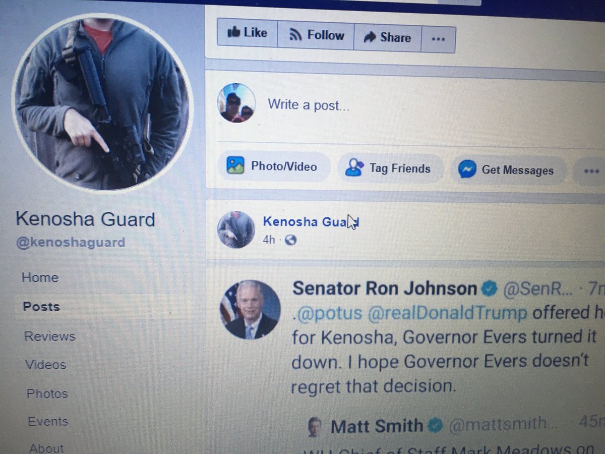 .⁦ @Facebook⁩ told ⁦ @NPR⁩ they shut down the page of the “ #Kenosha Guard” militia yesterday - after the shootings.But I’ve got the screenshots. Let’s go through some of the lowlights..., /1