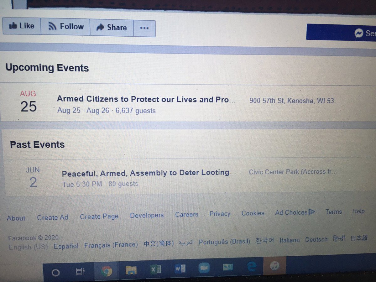 The Kenosha Guard planned a big show of force in downtown  #Kenosha and beyond on Tuesday, putting out a “call to arms” - “patriots” to “come armed” and join their “peaceful” overnight vigilante deployment /4