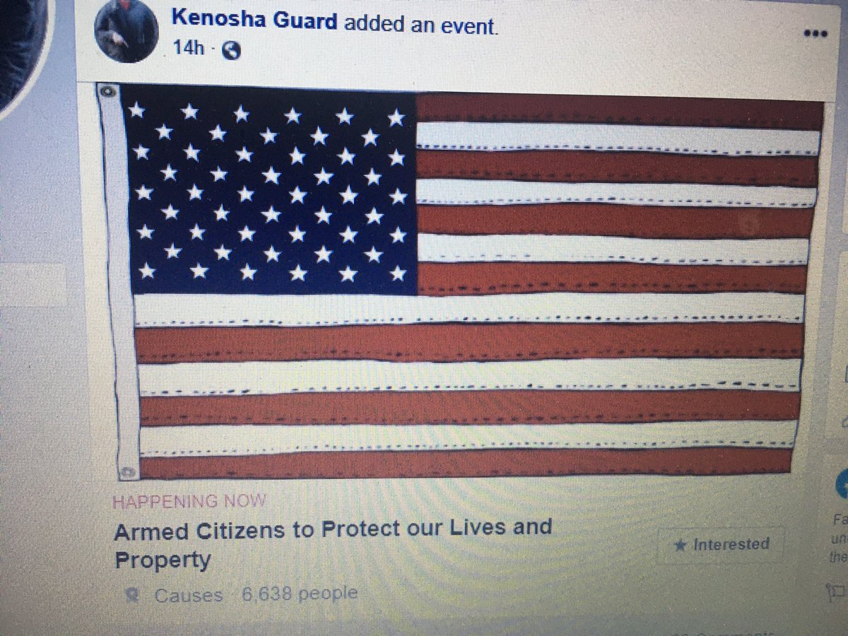 The Kenosha Guard planned a big show of force in downtown  #Kenosha and beyond on Tuesday, putting out a “call to arms” - “patriots” to “come armed” and join their “peaceful” overnight vigilante deployment /4