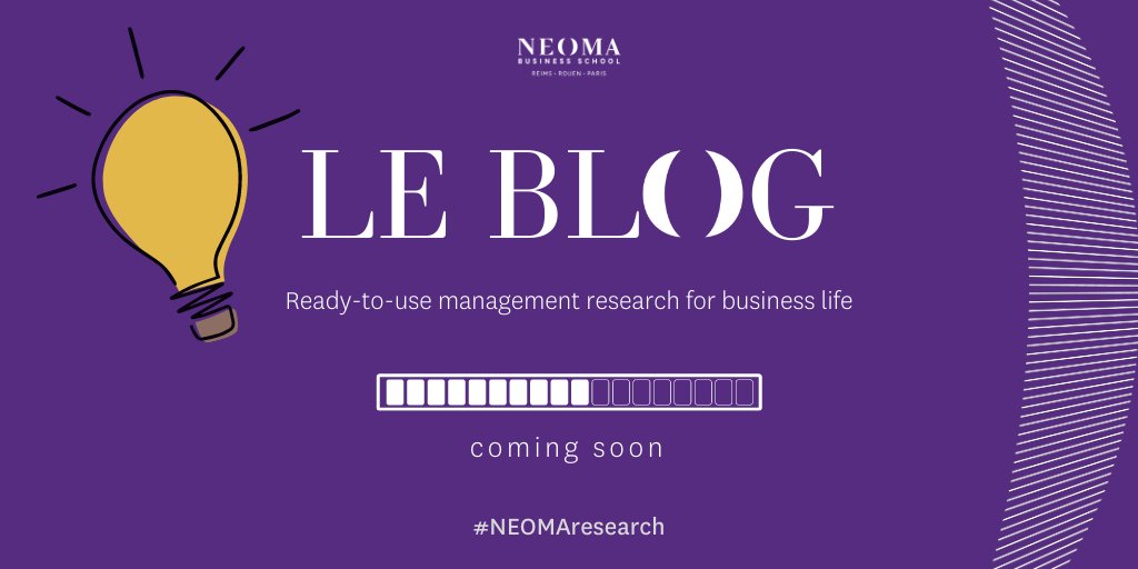 🆕 À #NEOMAbs, nous aidons les entreprises et les professionnels à relever les défis de demain. C’est dans cette optique que l’École lance prochainement son nouveau blog, avec l’ambition de rendre la recherche en management accessible et utile ! Stay tuned #NEOMAresearch