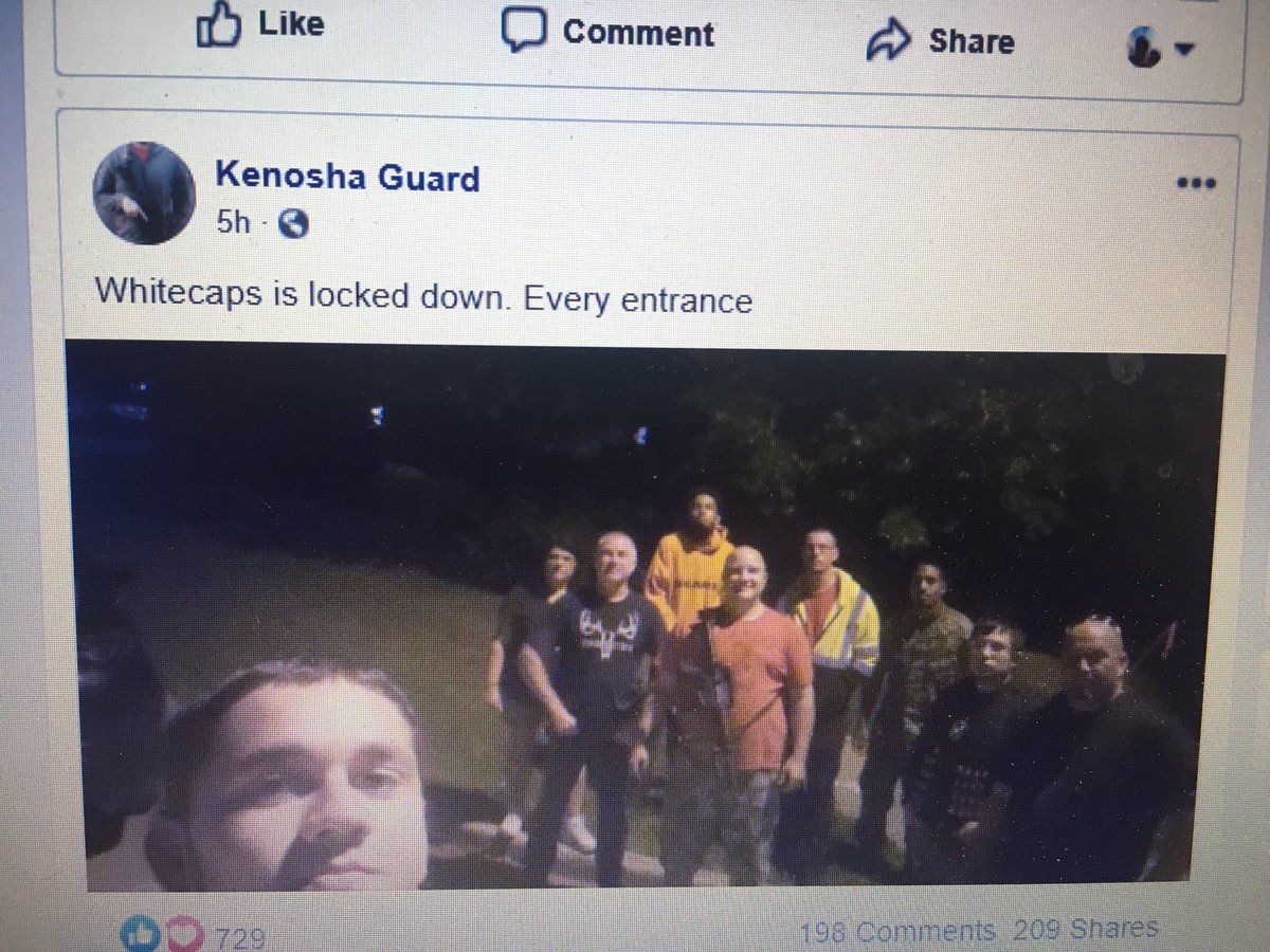 And they weren’t just in downtown Kenosha - the self-styled militia also guarded a subdivision on the outskirts of town called WhiteCaps.Yes, that’s for real. I assume it’s a reference to the nearby Lake Michigan /6