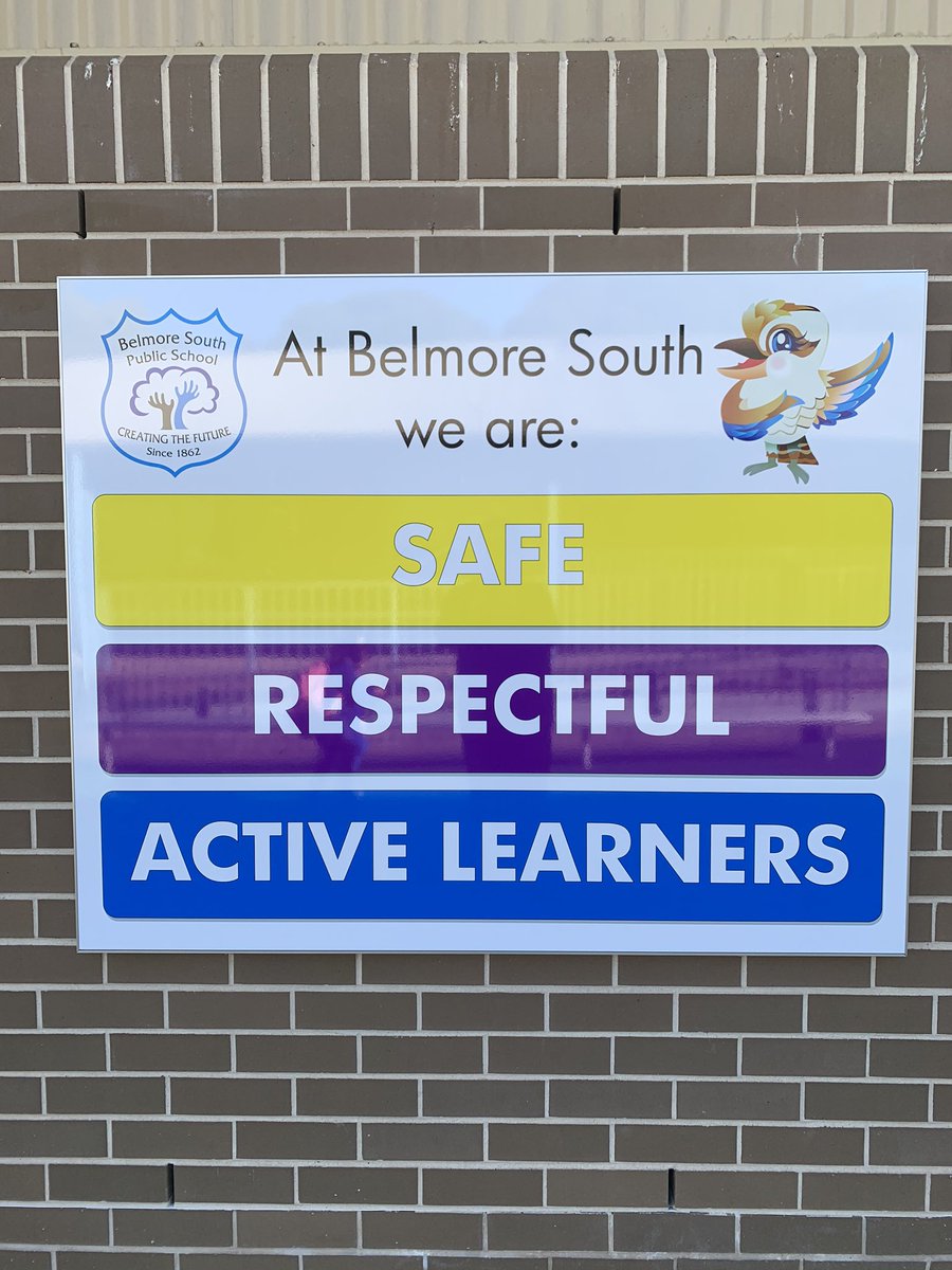 smitheesusan's tweet photo. @BelmoreSouthPS Kenny Kookaburra is making his debut on the new #PBL signs. @yasmin_e_ibby @lurlmitchell @kjaggett #PositiveBehaviourforLearning https://t.co/D5gqg2jbDE