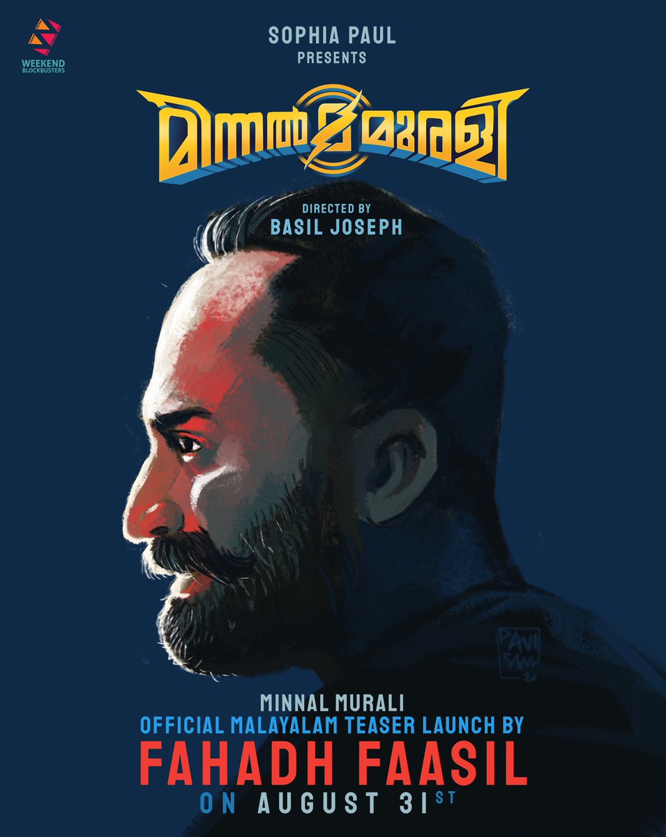 ttovino's tweet photo. #MinnalMurali Official Malayalam Teaser Launch by @PrithviOfficial &amp; #FahadhFaasil on August 31st! Stay tuned! 😊
 
#MinnalMuraliTeaser⚡️ https://t.co/K7qLtvrVWd