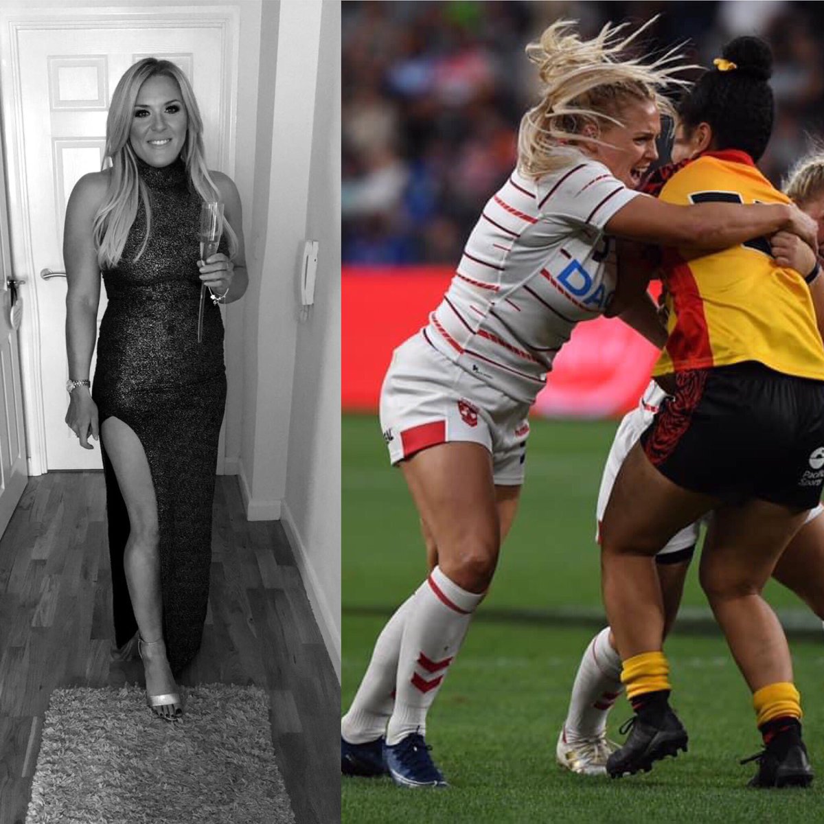 Can all women, no matter what sport you play post a picture of yourself playing your sport, next to a picture of your non-sporty self. Using #wedontneedmodels #breakthestereotype 

I hope by doing this we can create more female role models, inspiring girls to take part in sport💪🏼