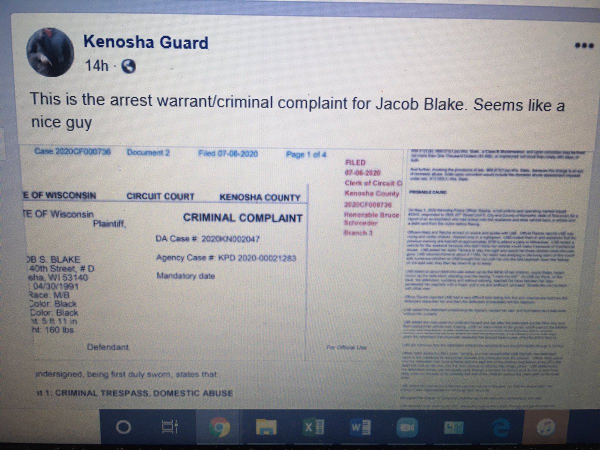 Here’s the  #Kenosha Guard’s opinion on  #JacobBlake /9