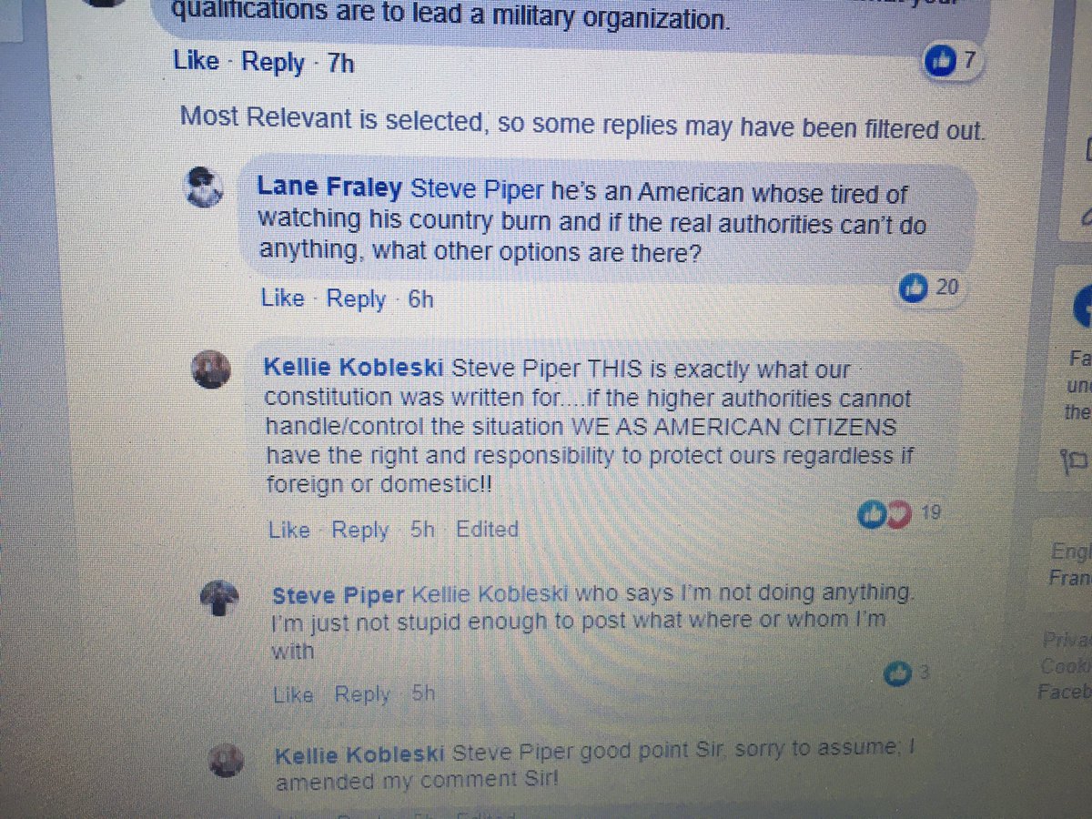 The  #Kenosha Guard’s “call to arms” got a big response, online at least.When one commentor questioned their qualifications to do what they purported to do, another jumped to their defense /10