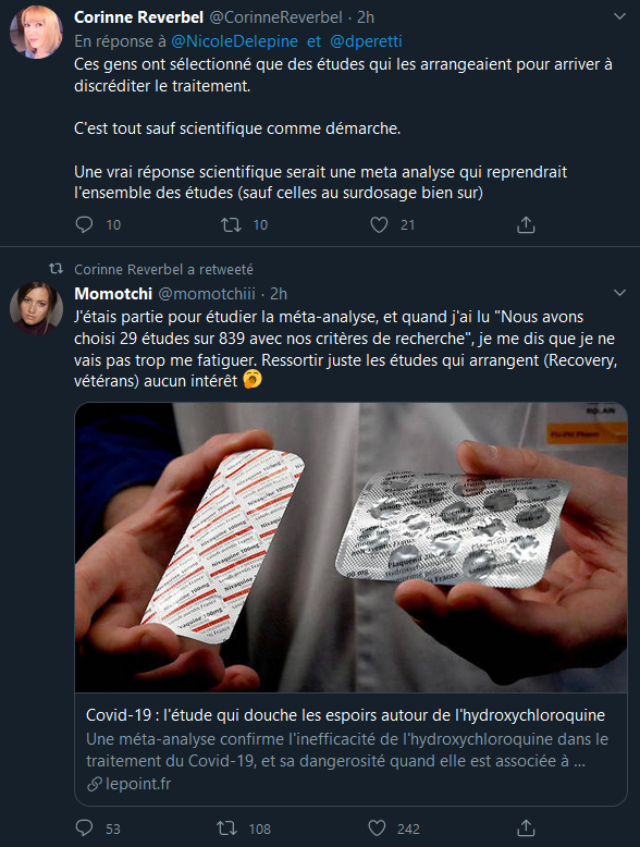 Et  @CorinneReverbel qui creuse encore... Cette femme se présente comme une "Docteure en Biochimie & Microbiologie" pour rappel 