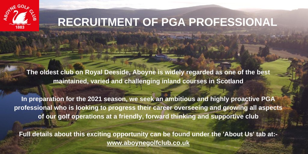 Fantastic job opportunity on beautiful Royal Deeside🏴󠁧󠁢󠁳󠁣󠁴󠁿for a PGA pro⛳️   Details at bit.ly/2VSk6ke

#GolfAboyne #PGA #Golf