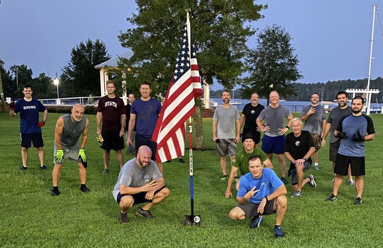 Cadmus126's tweet photo. 14 @F3WashingtonNC PAX, a visiting  PAX (welcome back Gamecock), and a FNG (Bluey) showed up for Columbus’ VQ, a beatdown centered around Romans 12:10. https://t.co/qEjE22hbzS
