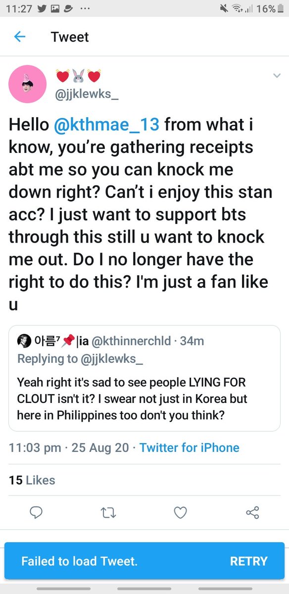 Since I found her acc suspicious I dmed her but she did not answer so I scrolled into her acc while waiting and I replied into one of her post. Just by how she quoted me it's all wrong and ate liza didn't seem like this is how she would react and yeah she answered my dm