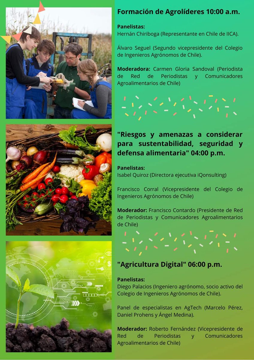 Potente alianza surge entre el <a href="/IngAgronomoCL/">Colegio Ingenieros Agrónomos de Chile</a> y la Red de <a href="/PeriodistasAgro/">Periodistas Agroalimentarios Chile</a> de Chile, que partirá con las charlas para festejar el Día del Ingeniero Agrónomo este viernes 28. La colaboración es la fórmula ganadora!!!