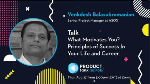 Join us today at 5pmEAT to learn how to align your personal aims and ambitions with your professional goals and objectives. <a href="/venkdesh/">Venkdesh</a>  will be talking to us on how to put yourself on your path to success, rise in your career and shine in your life.

RSVP: meetup.com/ProductTank-Na…