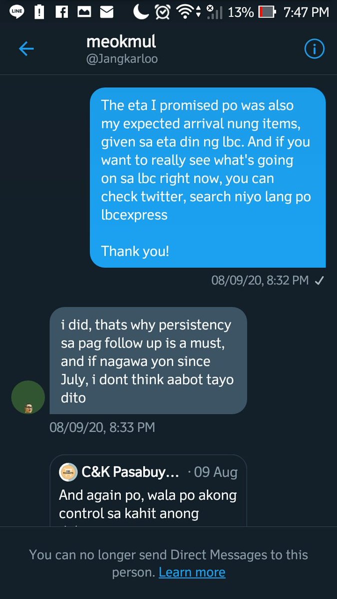 I explained naman but I WAS ACCUSED na may tinatago raw ako. The buyer also DEMANDED so much and kept saying na kailangan niya na NOW. But what can I do? EH WALA PA NGA PO SA AKIN ANG ITEMS. Hindi ko na po control ang courier.