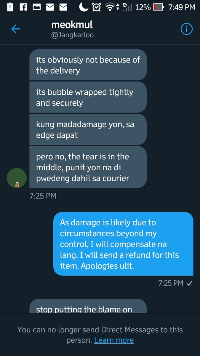 All items are UNSEALED, nabuksan na, second hand. Possible rin na due to delivery na-incur ang damage since I packed it in good condition. Hindi ko gets bakit HINDI NIYA IYON MAINTINDIHAN. I offered a refund para sa peace of mind ko, pero RUDELY rejected it. SABI PALITAN KO RAW.