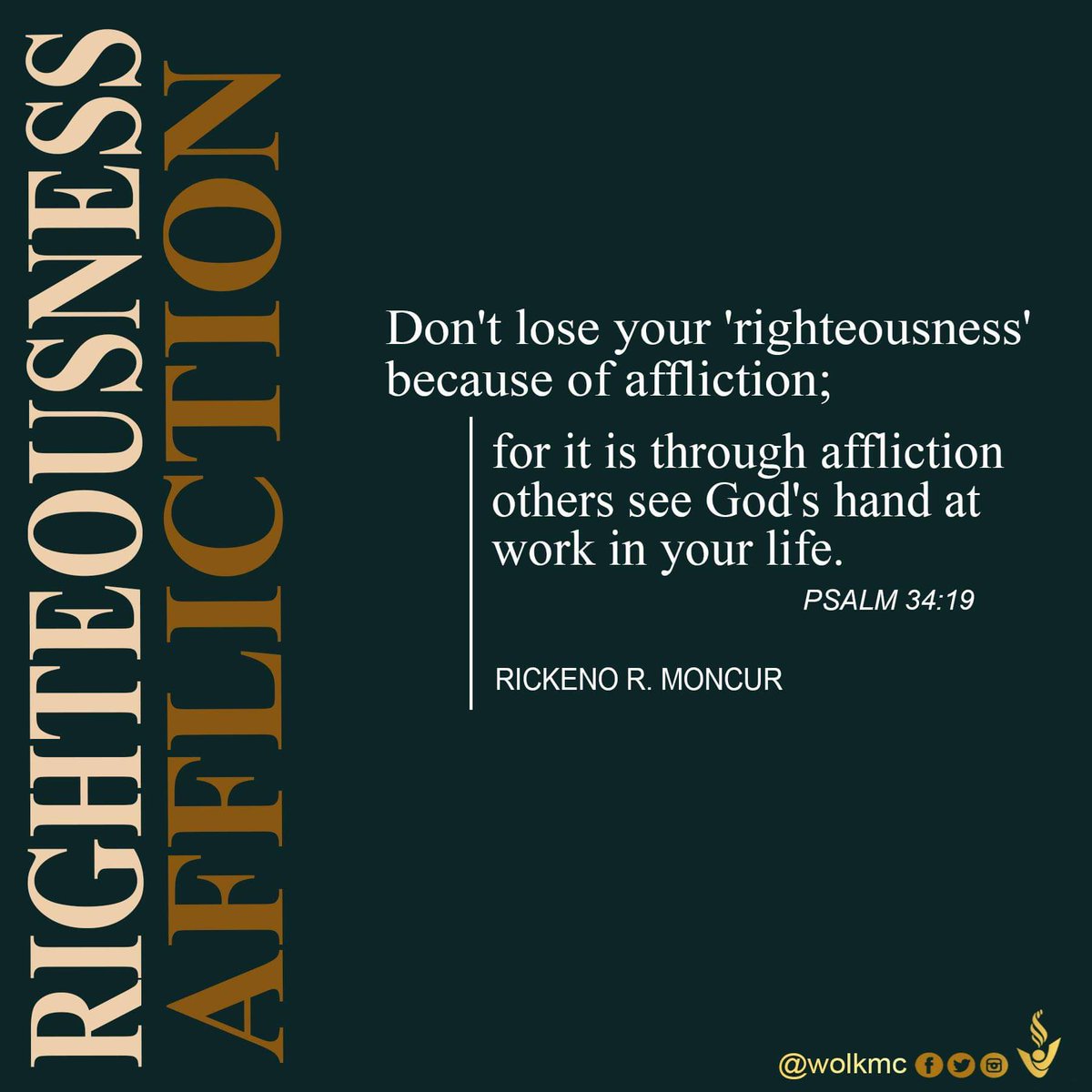 Life Quote
#wolkmc #LifeGiver #WordofLife #LifeAglow #righteousness