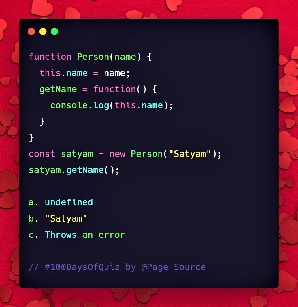  Day 27 question in  #JavaScript 100 Days Of Quiz What is logged in the console for below code ?Follow this whole thread for the previous questions  #100DaysOfCode  #100DaysOfQuiz  #DEVCommunity  #DevComIN  #webdevelopment  #webdev