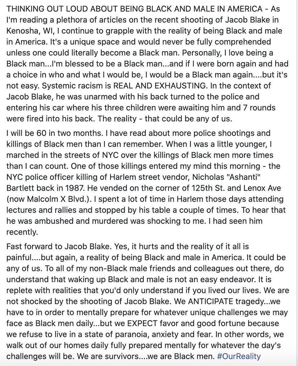 Yesterday on my FB page, I wrote a piece entitled, THINKING OUT LOUD ABOUT BEING BLACK AND MALE IN AMERICA. I thought I would share it here. If you are one who's working to infuse Social Justice Education into your work, I invite you to read my brief attachment.