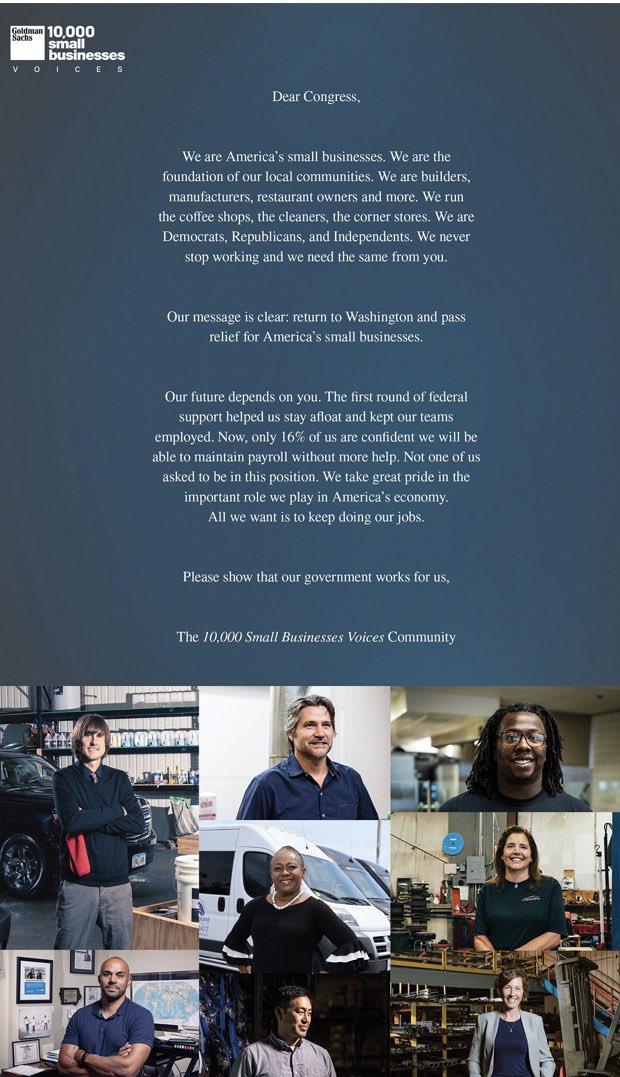 Open letter to Congress... #ReliefForSmallBiz