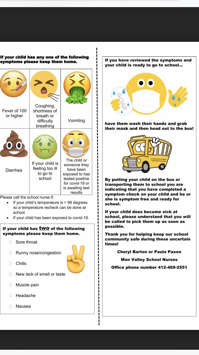 AIUMonValley's tweet photo. Mon Valley Symptom Tracker

Please take time to familiarize yourself with this symptom tracker! 😷💙💛 #WeAreMonValley @AIUMonValley @AlleghenyIU3 https://t.co/tKOROu5xeu