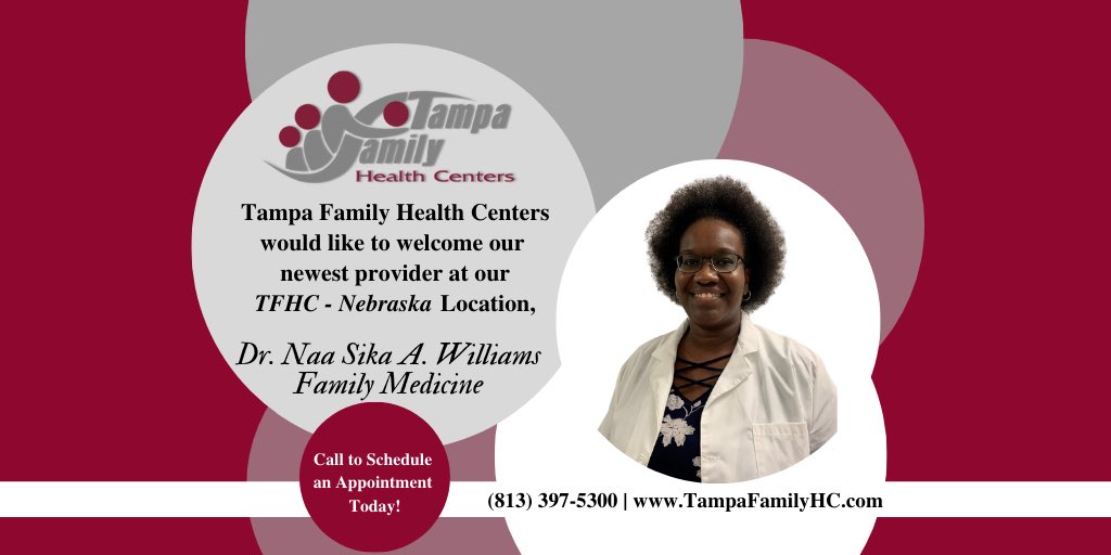 tampafamhealth's tweet photo. Happy #TFHCThursday! Please join us in welcoming our newest #Medical providers to Tampa Family Health Centers! To schedule an appointment, please call (813) 397-5300 and visit our website at https://t.co/XPWdcL9Lcj to learn more. #InThisTogether #YourFamilysMedicalHome https://t.co/2mpREUmNcA