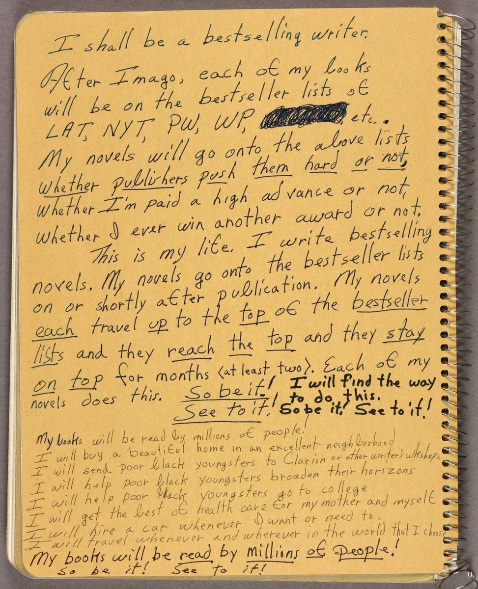 thinking of the power of octavia butler’s manifestation & journaling today.