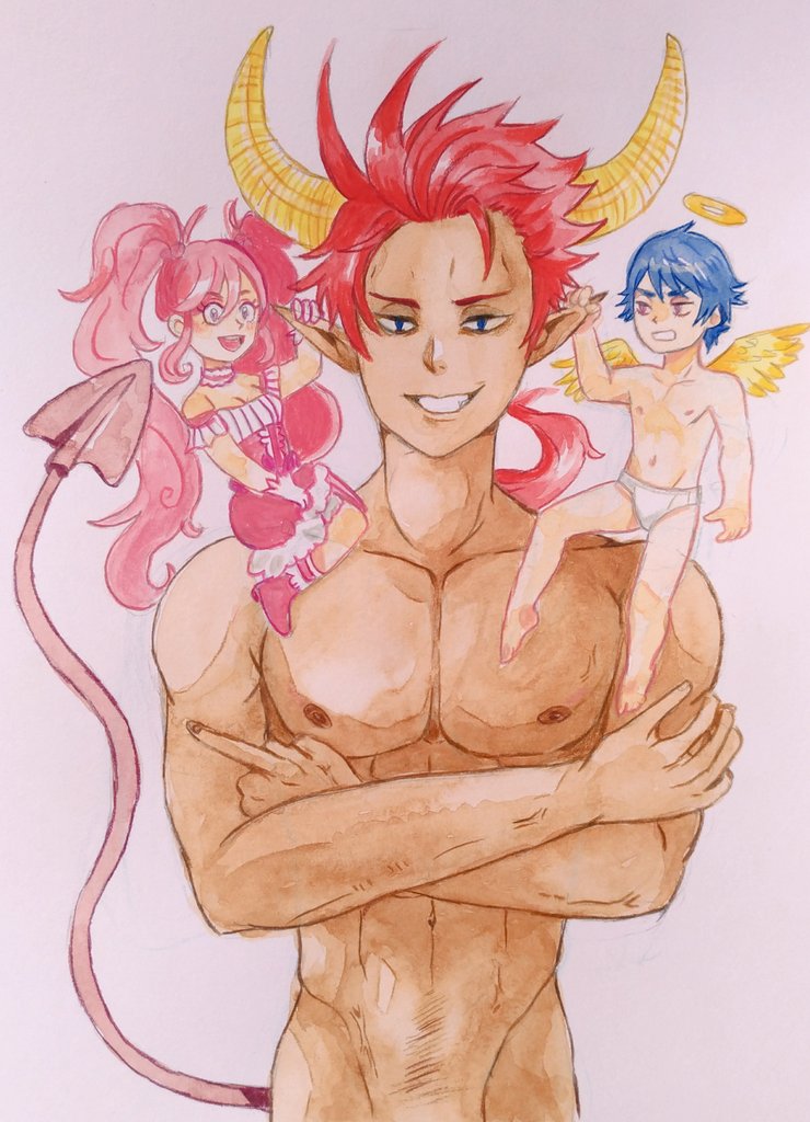 DoodlyMana's tweet photo. Look at them. 😤
#OCs #watercolor #Vaderetro #Belial #kingofsodom #Lelahel #angryangel #Steak #piggirl https://t.co/YkRg9uQJQY