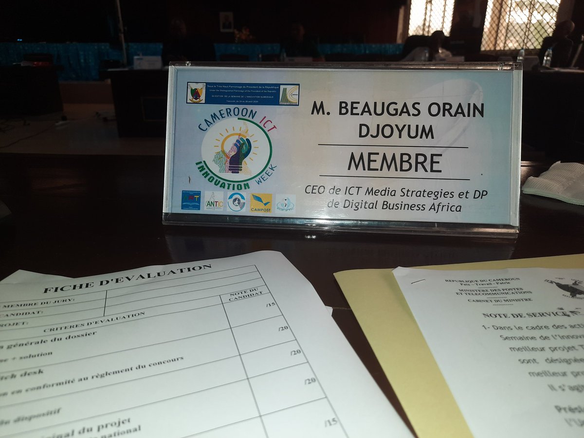 Prix spécial du président de la République <a href="/PR_Paul_BIYA/">President Paul BIYA</a>: les membres du jury en ce moment au travail au <a href="/minpostel2035/">MINPOSTEL</a>. 

Les résultats et le vainqueur annoncés demain par la ministre <a href="/LibomMinette/">Minette Libom</a> digitalbusiness.africa/cameroun-les-1…
#Team237 #tt237 #Cmr 
#ICTMEDIACM #IctInnovationWeek