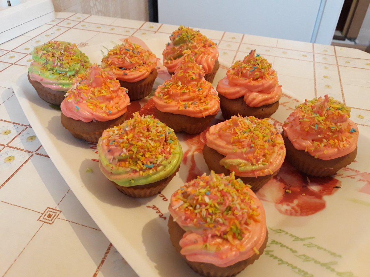 Недавно испекла кексики, готовила в первый раз, но по-моему получилось вкусно.
#еда #сладкое #кексы