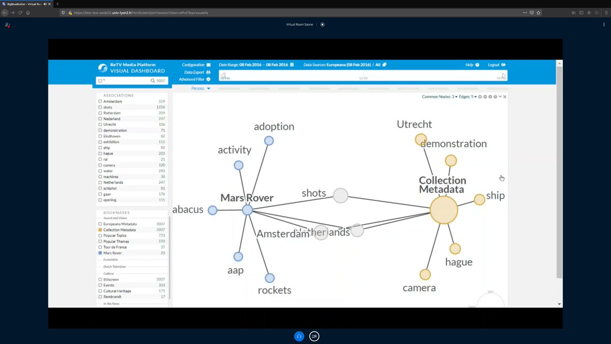 shawnmjones's tweet photo. One of the visualizations from the @ReTV_EU visual dashboard uses graphs, like the @WebSciDL project @storygraphbot. Where StoryGraph connects different news sources, ReTV connects concepts and provides many different visualizations over many more news sources. #TPDL2020 https://t.co/gQUKjLge3X