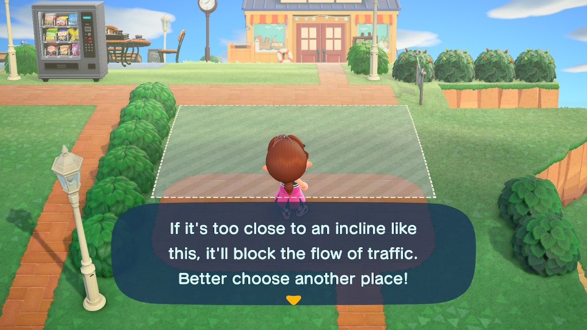 TheLastAncient's tweet image. Why... If it needs more space, then why isn&apos;t the marker bigger? #BadGameDesign #AnimalCrossing #ACNH #NintendoSwitch