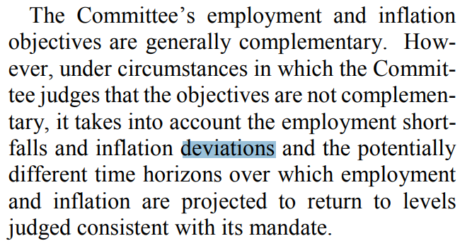 First, the Fed promises to focus on "shortfalls of employment", rather than "deviations" is just clarifying what it always meant.Shortfalls matter for the employment part of the dual mandate.But deviations matter for inflation.So it retains the right to respond to deviations