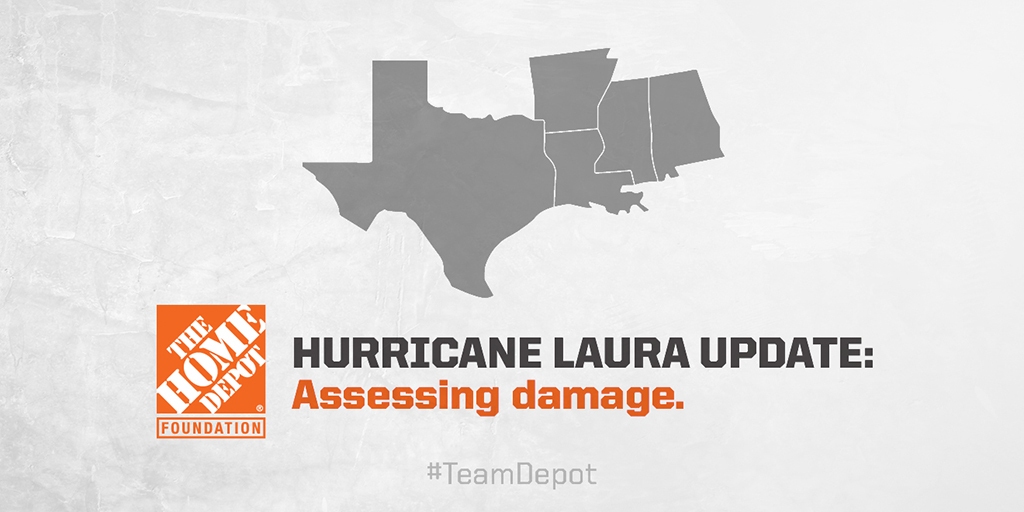 HomeDepotFound's tweet image. As Hurricane Laura moves further inland, #TeamDepot is assessing damage, working closely with partners to deploy personnel and mobilizing tractor-trailers with 8,000 pounds of relief supplies.
